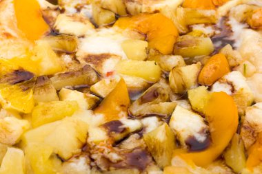 Lezzetli tropikal meyve pizza, vejetaryen pizza