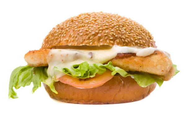 beyaz zemin üzerinde büyük hamburger