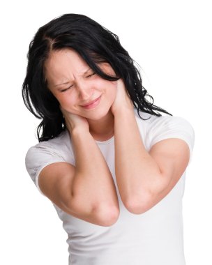 Üzgün ve depresyonda kadın üzerinde beyaz izole closeup portresi