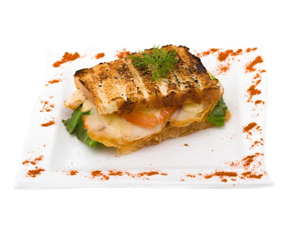 Pirított sonka és sajt szendvicset — Stock Fotó
