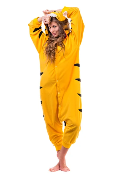 Κορίτσι ντυμένοι σαν τίγρη — Φωτογραφία Αρχείου