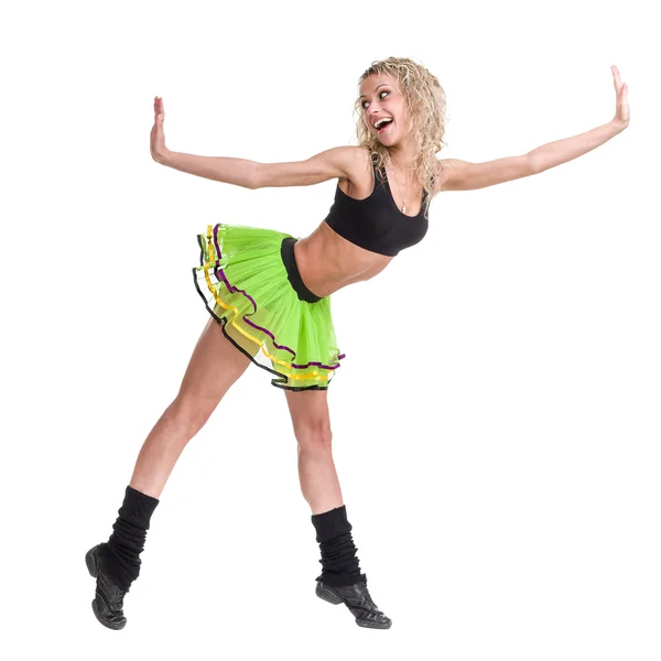 Aerobics fitness woman exercising isolated in full body. — Stock Photo, Image