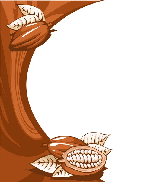 Grano de cacao marrón bodegón fondo abstracto diseño vertical - vector — Archivo Imágenes Vectoriales
