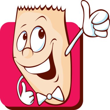 komik karakter yukarı - vektör çizim göster