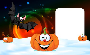 Cadılar Bayramı tasarım kabak komik vektör çizim arka plan