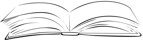 Άνοιγμα Βιβλίου Εικονογράφηση Μαύρης Γραμμής Vector Sketch — Διανυσματικό Αρχείο