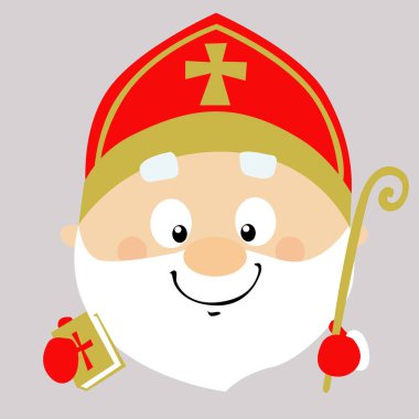 Saint Nicolas Simge Vektör İllüstrasyon Başlığı