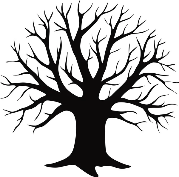 Ilustração Vetor Ícone Árvore Preta Isolada Fundo Branco — Vetor de Stock
