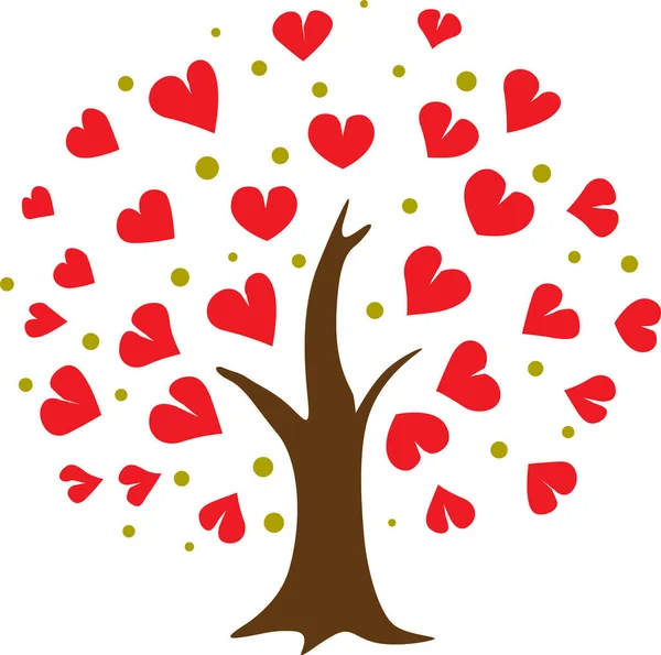 Heart Tree Icon Abstract Love Illustration Isolated White Background — Stock Vector