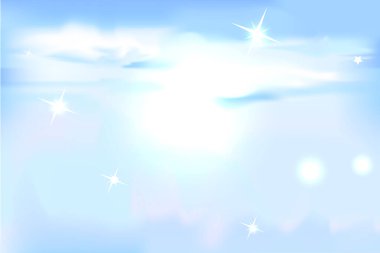 Mavi Gökyüzü Parıltısı, Parlak ve Karlı - Vektör Resimleri