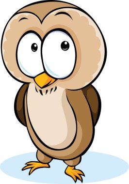 şirin baykuş karikatür - vektör illüstrasyon izole beyaz zemin üzerine