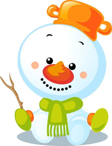 Kerstmis karakter - cute vector sneeuwpop — Stockvector