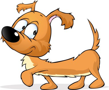 neşeli dachshund - sevimli köpek illüstrasyon izole beyaz arka plan üzerinde