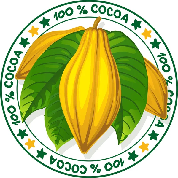 Fruta del cacao - sello vectorial — Archivo Imágenes Vectoriales