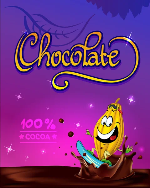 Design vetor de chocolate engraçado — Vetor de Stock