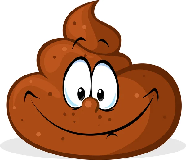 Grappige poo cartoon - vectorillustratie — Stockvector