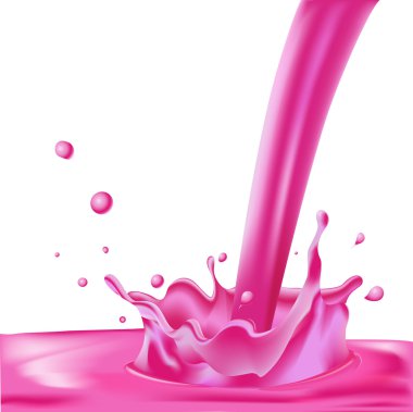sıvı - vektör illüstrasyon izole beyaz arka plan üzerinde pembe sıçrama