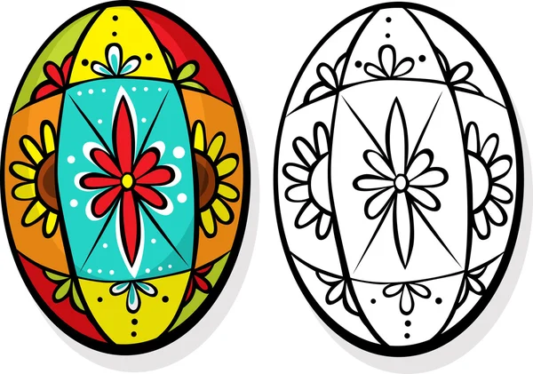 Colorful easter egg - coloring book — Stock Vector