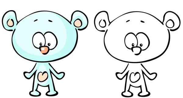 Oso de peluche para colorear libro — Vector de stock