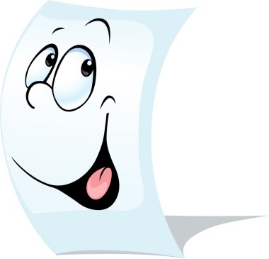 blank white page, a sheet of paper with face - vector illustration