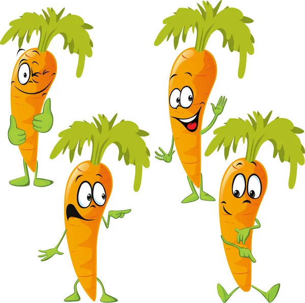 Zanahoria - divertido vector de dibujos animados — Vector de stock
