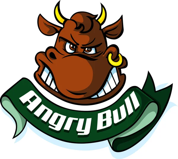 Cabeça de touro irritado - ilustração vetorial —  Vetores de Stock