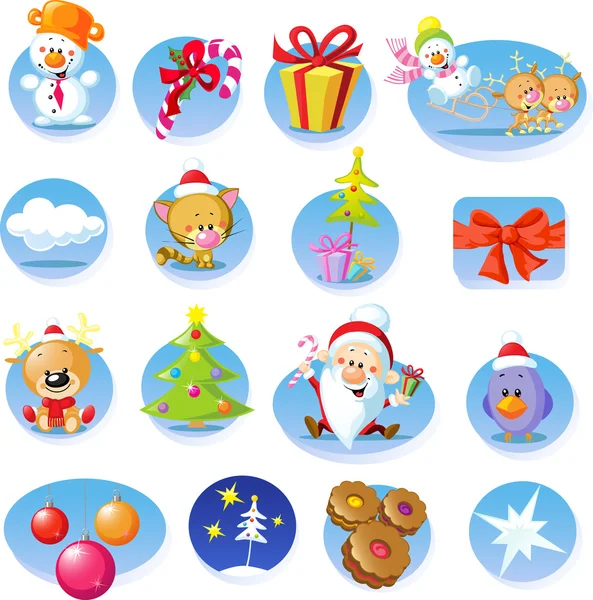 Conjunto de iconos de Navidad - Vector — Archivo Imágenes Vectoriales