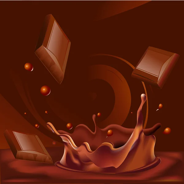 Fondo de salpicadura de chocolate abstracto - ilustración vectorial — Archivo Imágenes Vectoriales