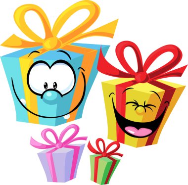 Hediye - komik vektör çizim
