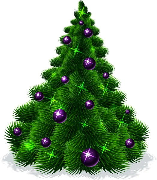 Albero di Natale isolato - illustrazione vettoriale — Vettoriale Stock