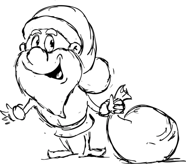 Santa Claus Sketch - vektor illustration — Stock vektor