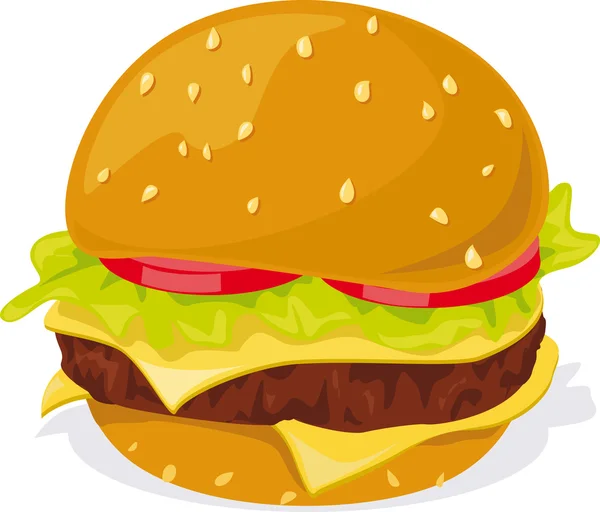 Hamburger - ilustracja na białym tle — Wektor stockowy