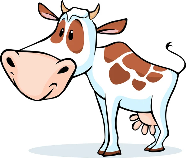 Personagem vaca em pé isolado sobre fundo branco - ilustração vetorial — Vetor de Stock