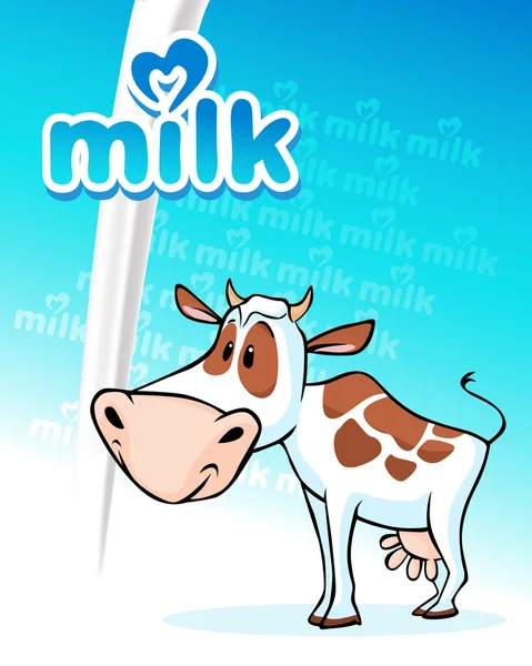 Ontwerpen met koe, een melk - vectorillustratie — Stockvector