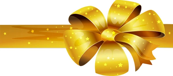 Golden glittering Christmas bows - vector illustration — Stock Vector