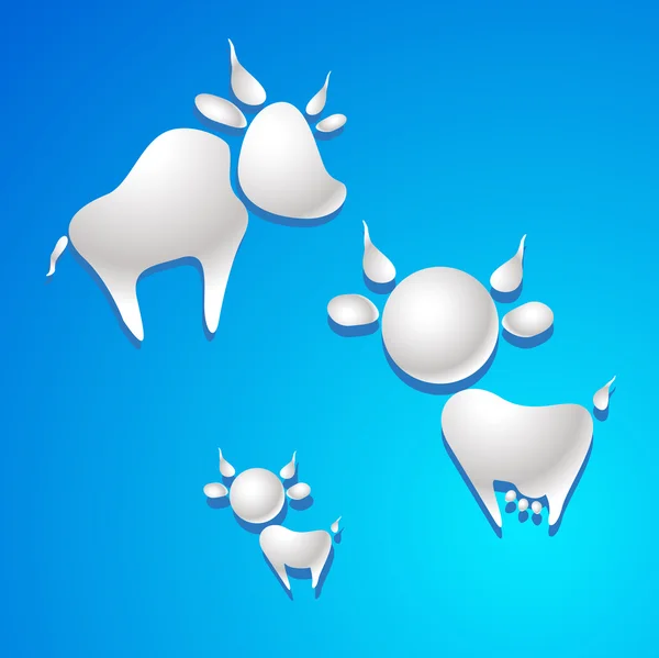 Koe en de stier symbool - melk daalt vector — Stockvector