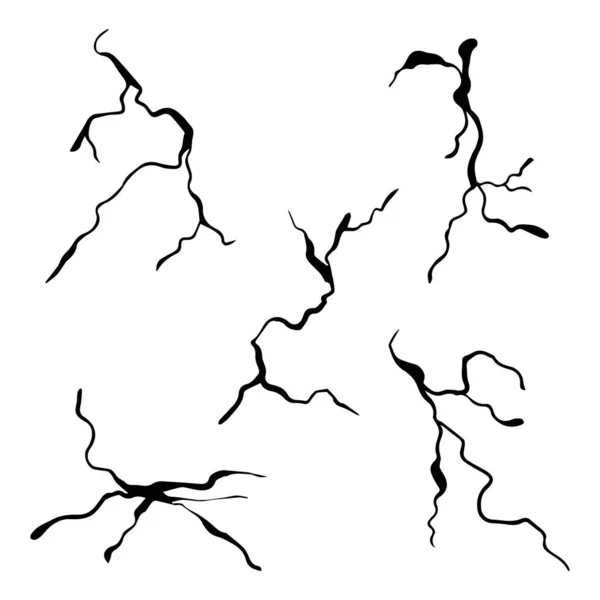 手绘裂缝墙 涂鸦休息设置 矢量说明 — 图库矢量图片