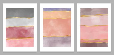 Altın çizgili resimlerle boyanmış yaratıcı minimalist el çizimleri. sosyal medya, duvar dekorasyonu, kartpostal veya broşür kapağı tasarımı için