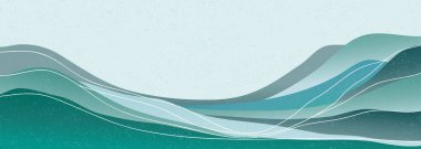 Çizgi çizgisi olan dağ manzarası. Duvar resimleri için dağ arkaplanı, poster dekorasyonu, afiş