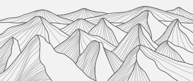 Minimalist dağ çizgisi sanat dokusu. Soyut dağ manzaraları, arka planlar. dağ, tepeler ve çöl. duvar resimleri, poster sanat dekorasyonu, afiş için kullanılacak