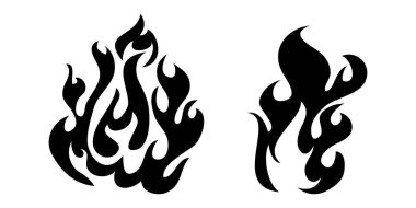 Sette Ateş Alevi sembolü çizilmiş. Beyaz arka planda izole edilmiş. karalama tasarım ögesi