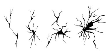 El yapımı çatlak duvar, zemin, cam, yumurta. karalama mola seti