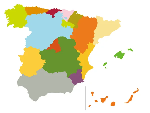 Mapa simples de Espanha —  Vetores de Stock