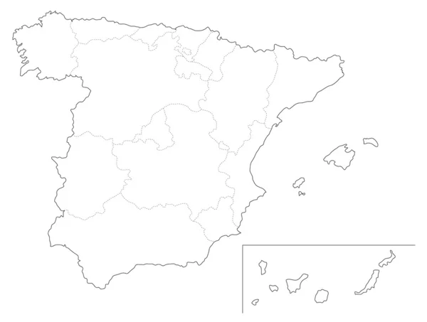 Mappa semplice della Spagna — Vettoriale Stock