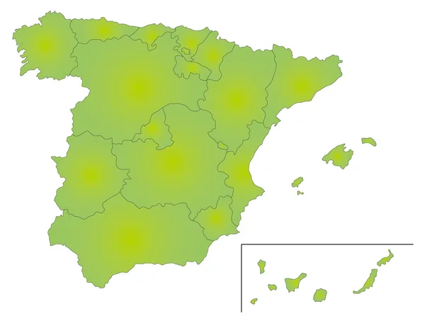 Peta sederhana dari Spanyol - Stok Vektor