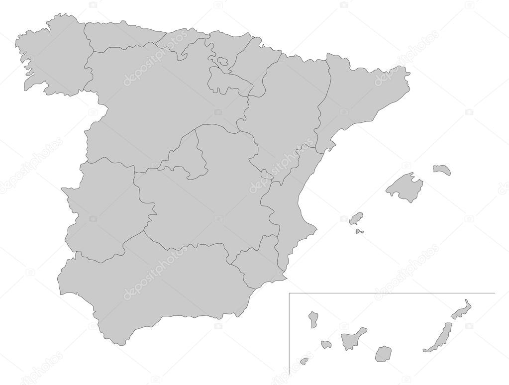 Simple map of Spain