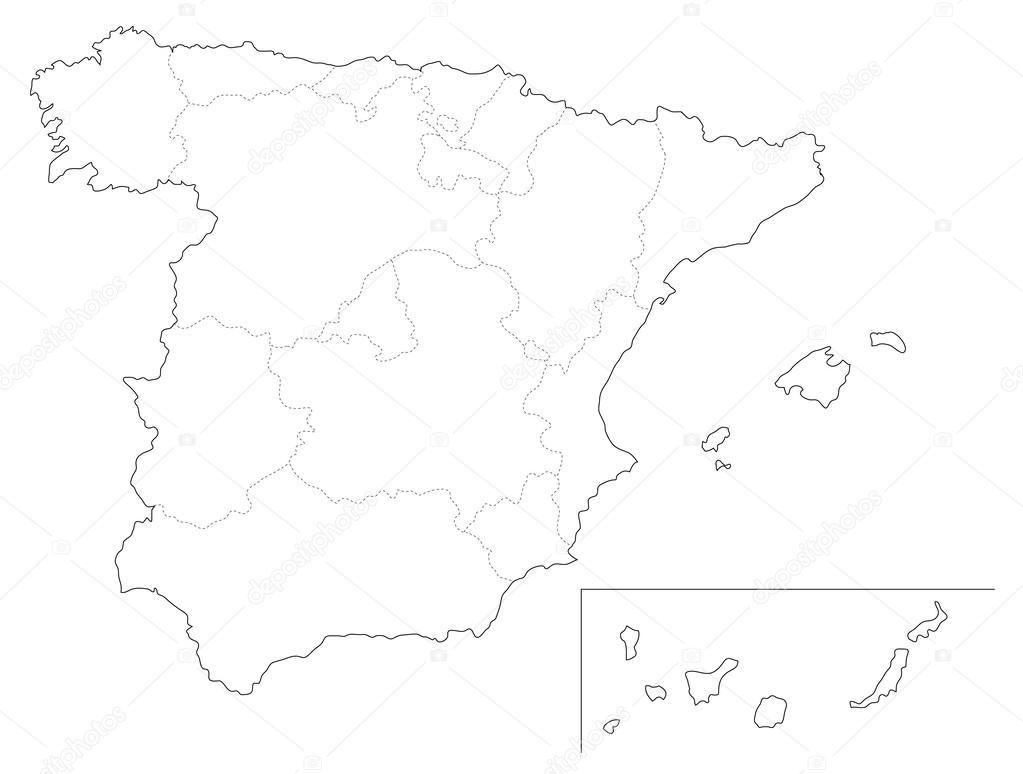 Simple map of Spain