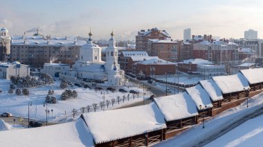 Kutsal Şehit Kilisesi 'nin manzarası Paraskeva Pyatnitsa, Kazan, Tataristan Cumhuriyeti, Rusya.