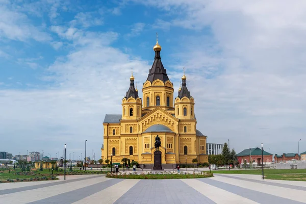 Kathedraal Van Alexander Nevski Nizjni Novgorod Regio Nizjni Novgorod Rusland Rechtenvrije Stockfoto's