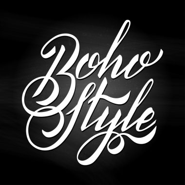Vektör yazı Boho tarzı. Hat kelimeler